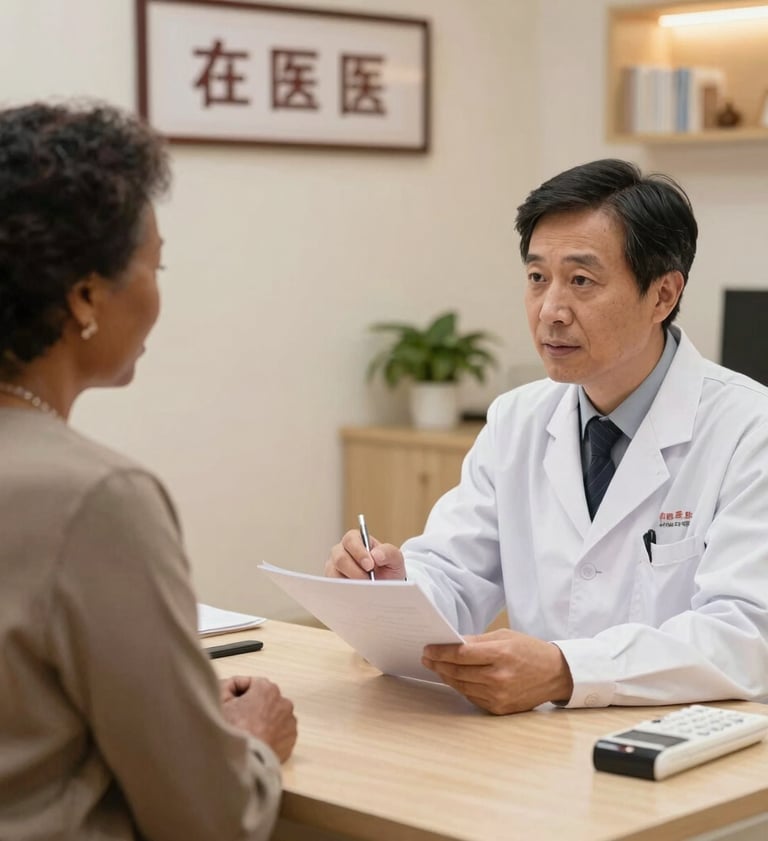 International patient attending a Traditional Chinese Medicine consultation in China