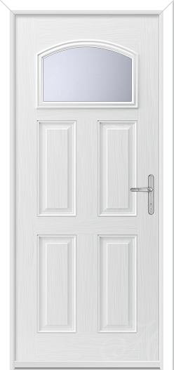 a white composite door from the cottage collection