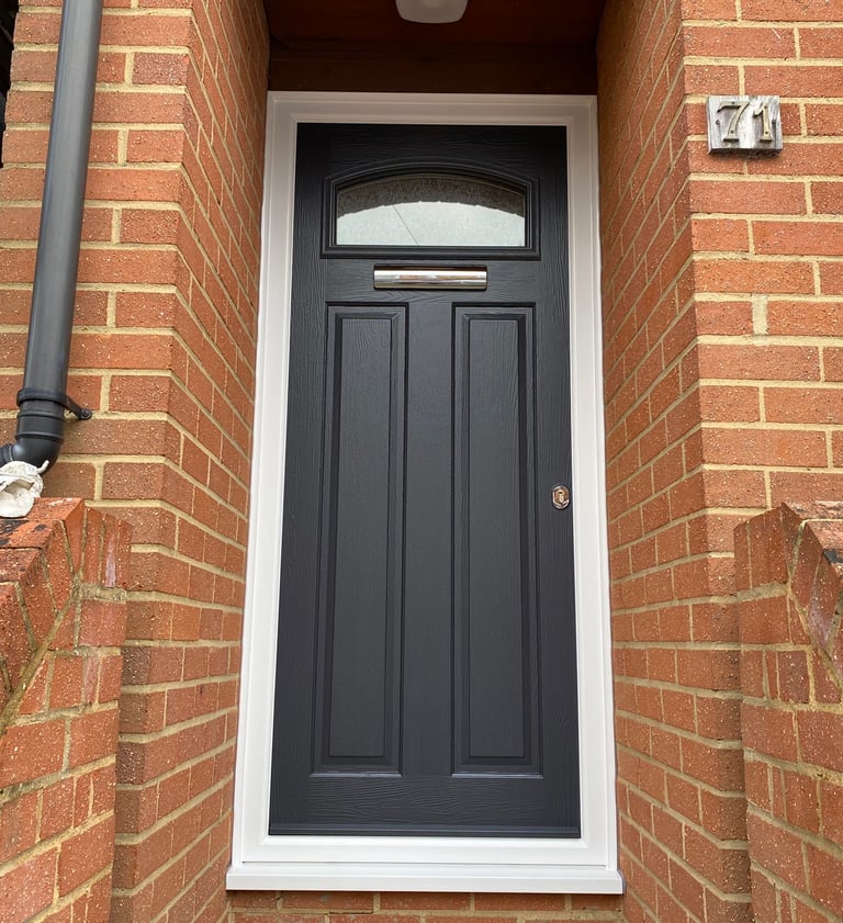inspiration for a new modern front door - a black front door fitted in Southampton