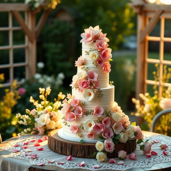 Floral Buttercream Wedding Cake
