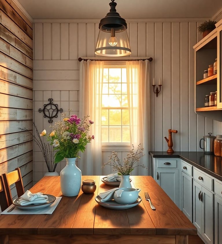 a table with a vase on it