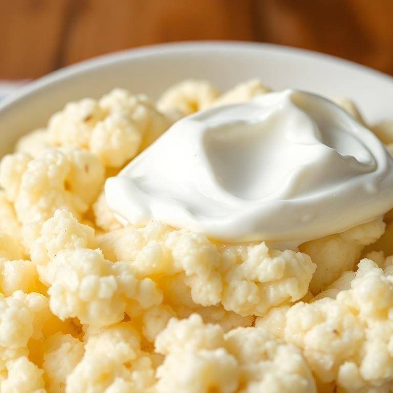 a bowl of mashed cauliflour