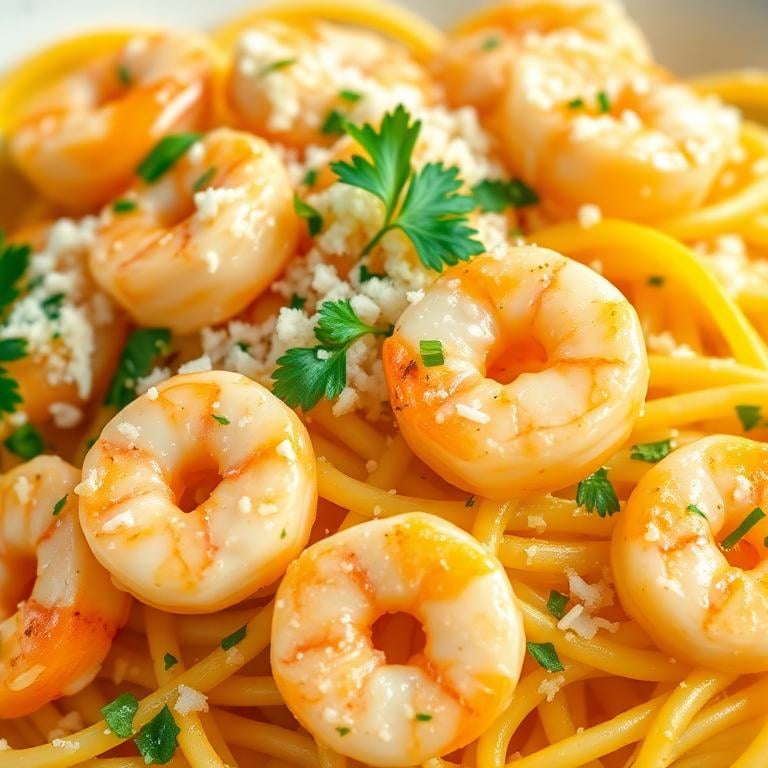 Lemon-Garlic Shrimp Pasta