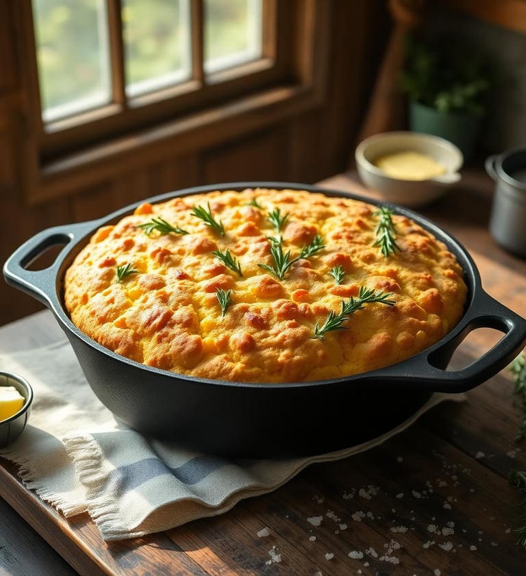 Herbed Cornbread with Rosemary and Thyme