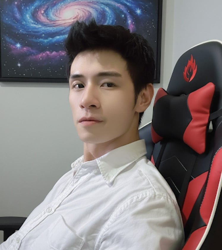 a man sitting in a chair with a computer