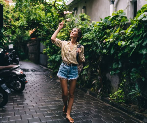 woman strolling