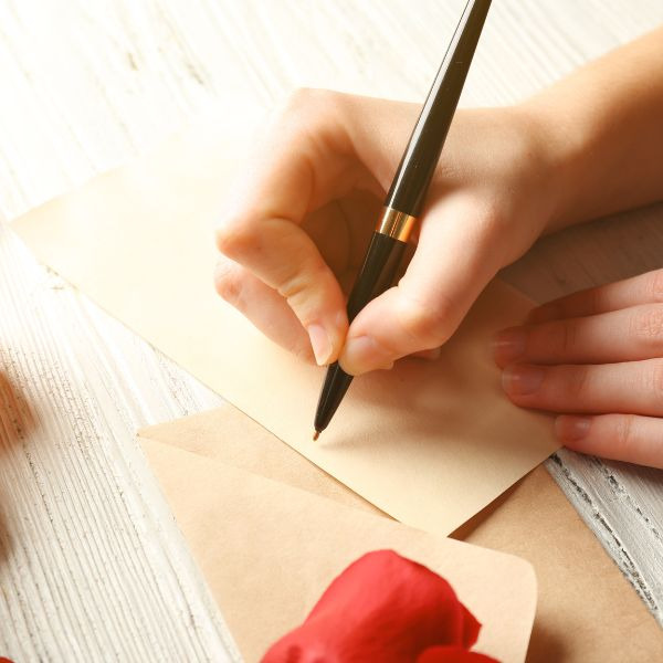 woman writing a love letter