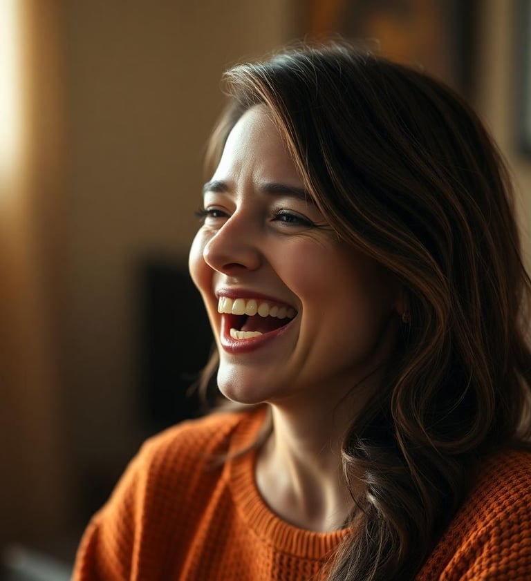 woman laughing