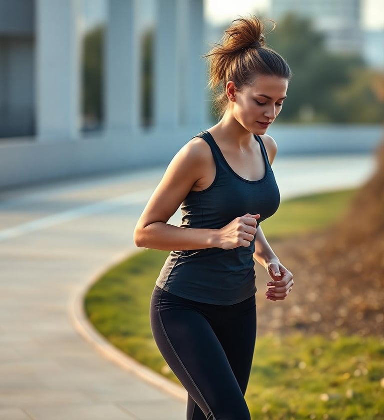 a woman in a black top and leggings and a black top