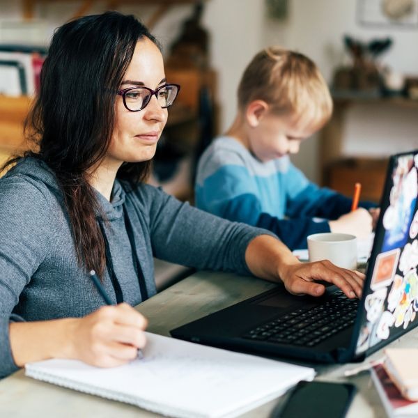 woman working from home