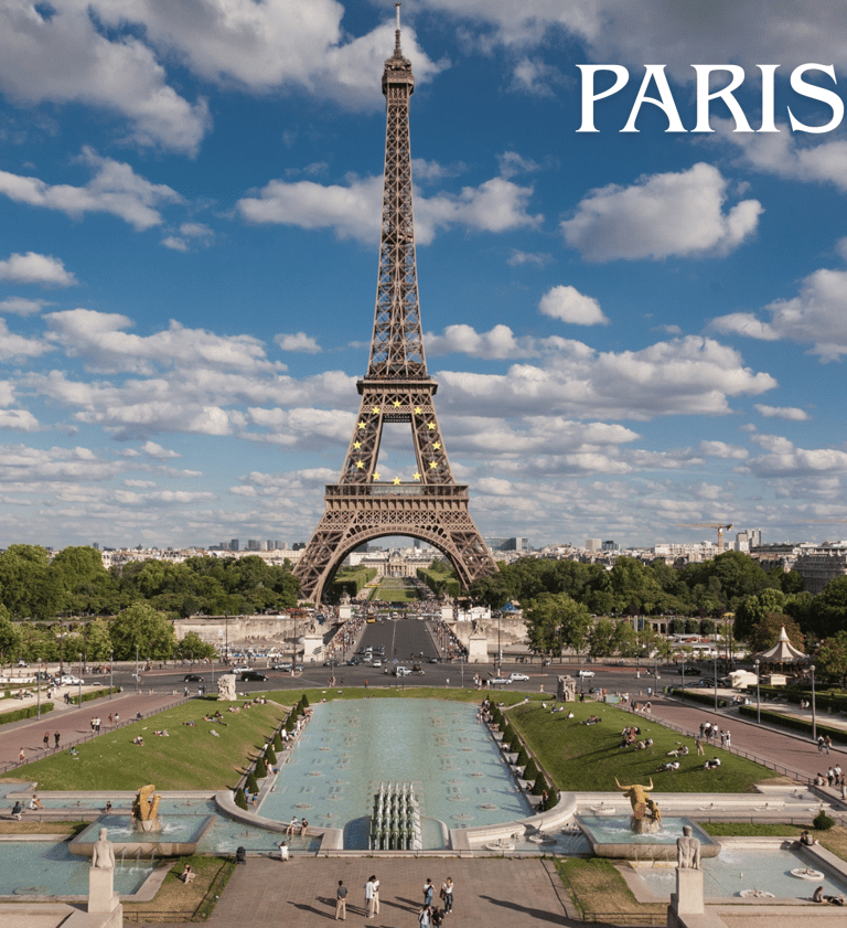 Eiffel Tower view from Trocadéro in early fall