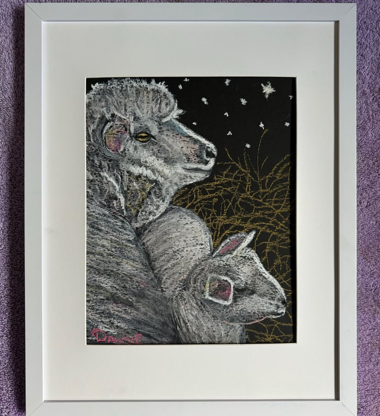 Lamb Pastel Painting by DawnE