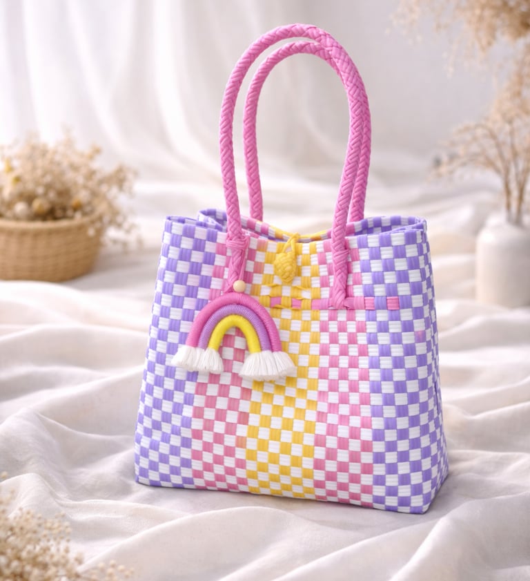 Tas anyaman jali jali warna pastel premium dari Craftvitas Indonesia