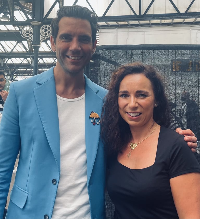 Mika and Helen Spooner at Brighton Station for The Piano on Channel 4