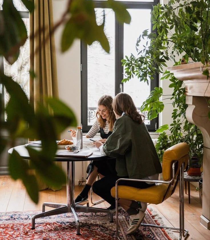 séance de consultation dans une ambiance avec des plantes et joyeuse