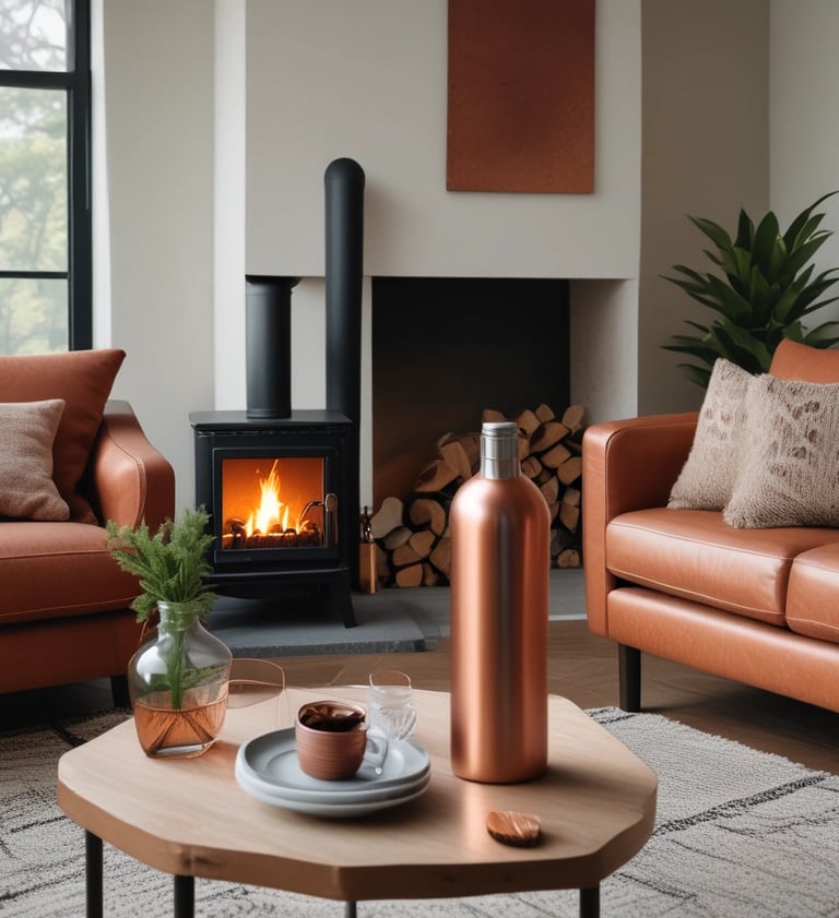 Beautiful & elegant copper water bottles for your luxuries living room @ Infinity Of Pride.