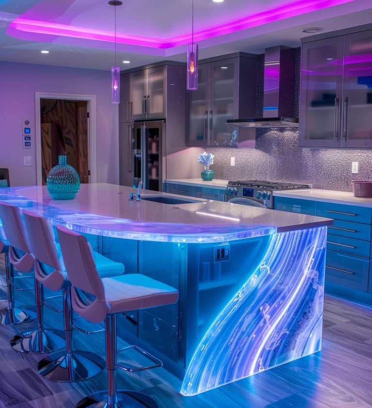 modern kitchen lights work by electrician in nuneaton