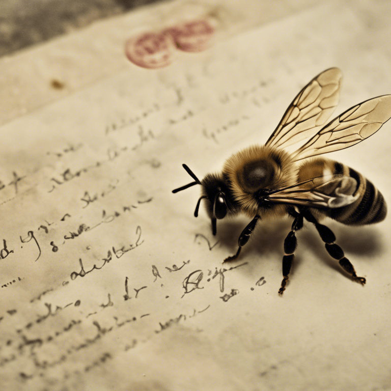 a bee on a piece of paper with a bee on it