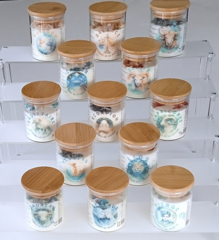 12 scented candles of the zodiac signs