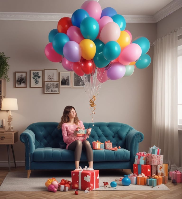 arreglo de globos hecho por una mujer artista