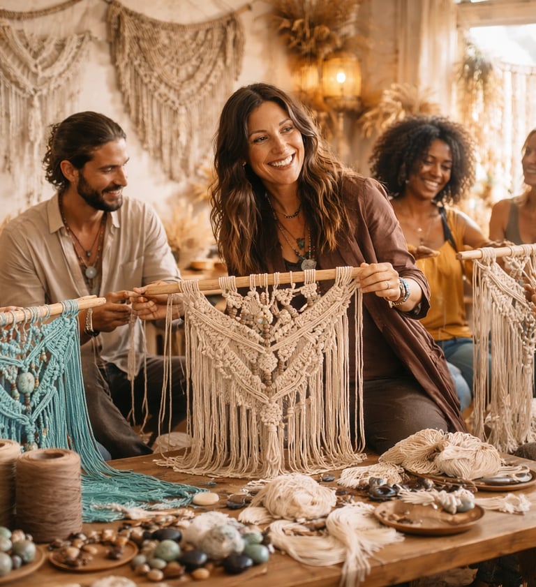 taller de macramé en Ciudad de México para aprender y crear artesanal con técnicas profesionales y materiales naturales