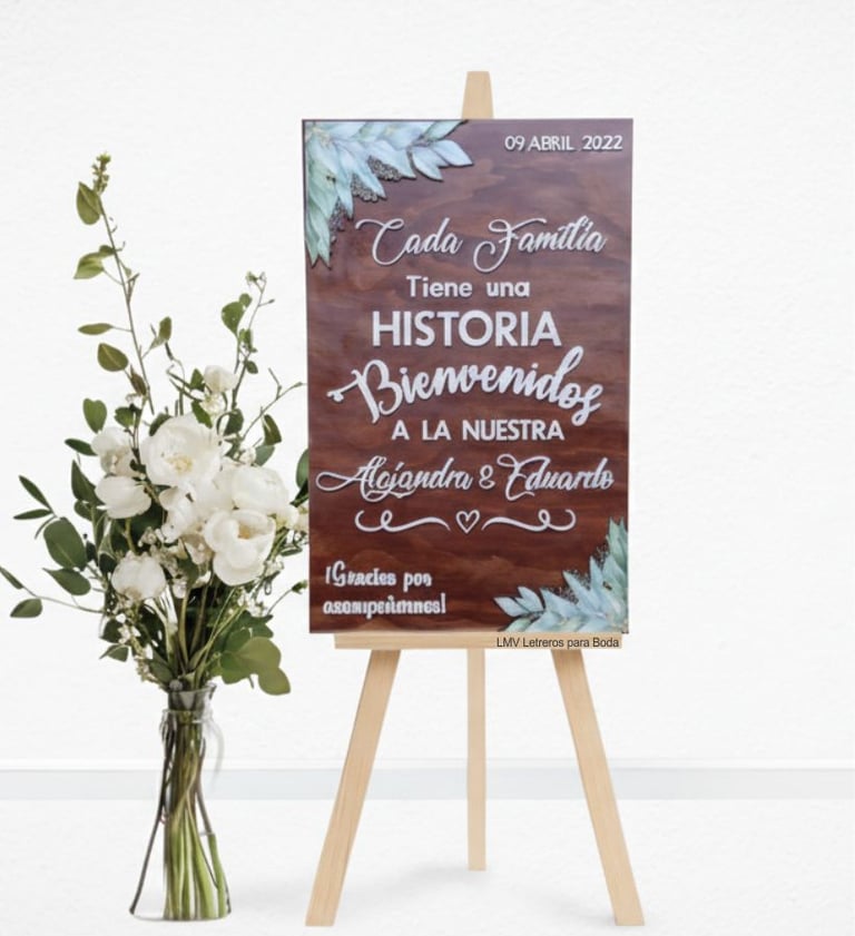 Letrero para boda personalizado en cdmx