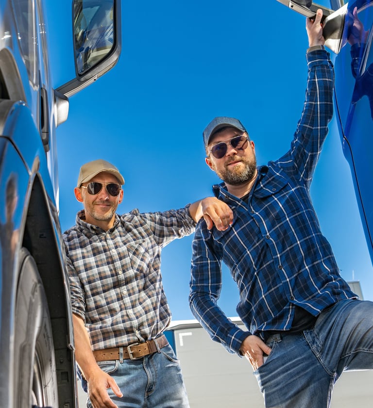 Happy Australian truck drivers using Safee Paperless EWD and Forms
