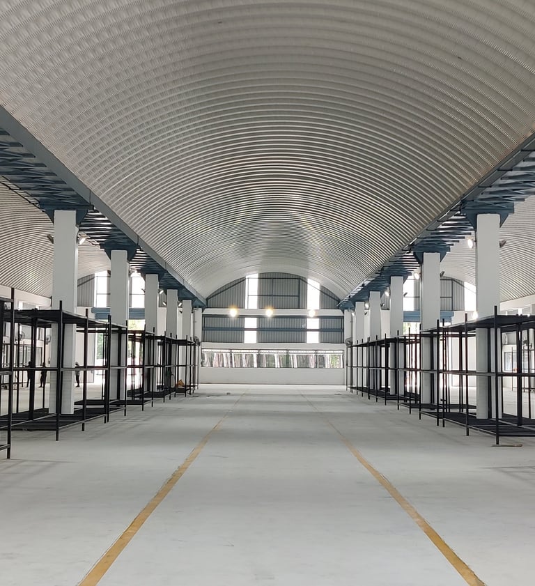 self support roof for Godown