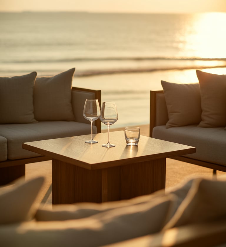 a table with wine glasses and wine glasses