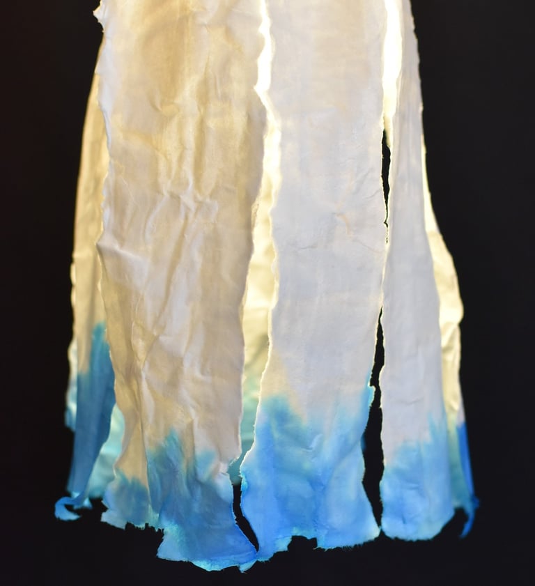 suspension luminaire méduse sculpture papier Sète