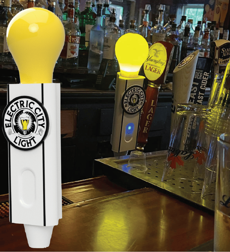 Lighted beer tap handle for brewery in Schenectady, NY
