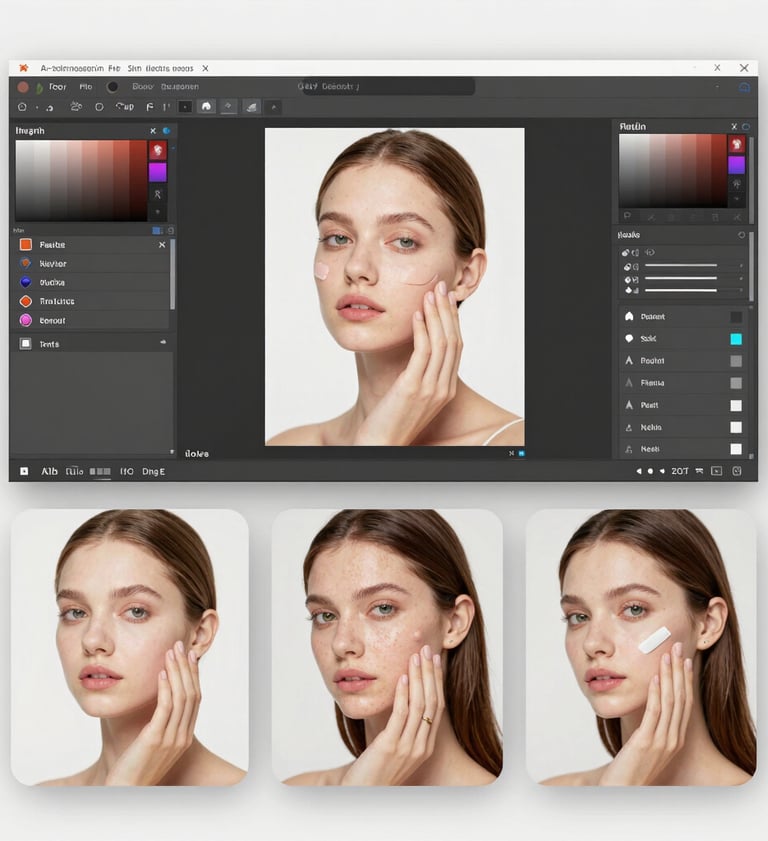 black blue and yellow textRetouch4.me is a set of AI-powered software tools for photo retouching.ile
