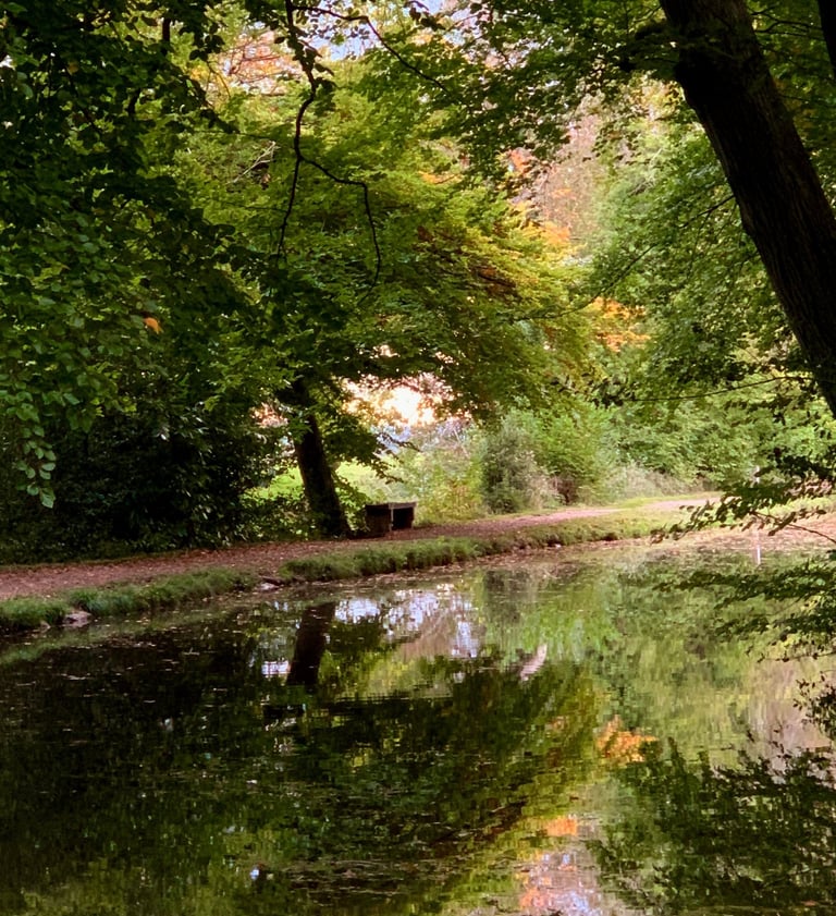 A scene on the stunning Monmouthshire and Brecon canal in the Brecon Beacons, South Wales.