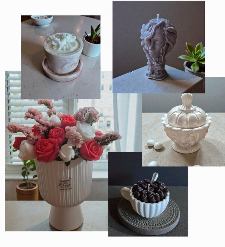 soju vasko žvakes, muilo rožių puokštes, žvakės, dovanos