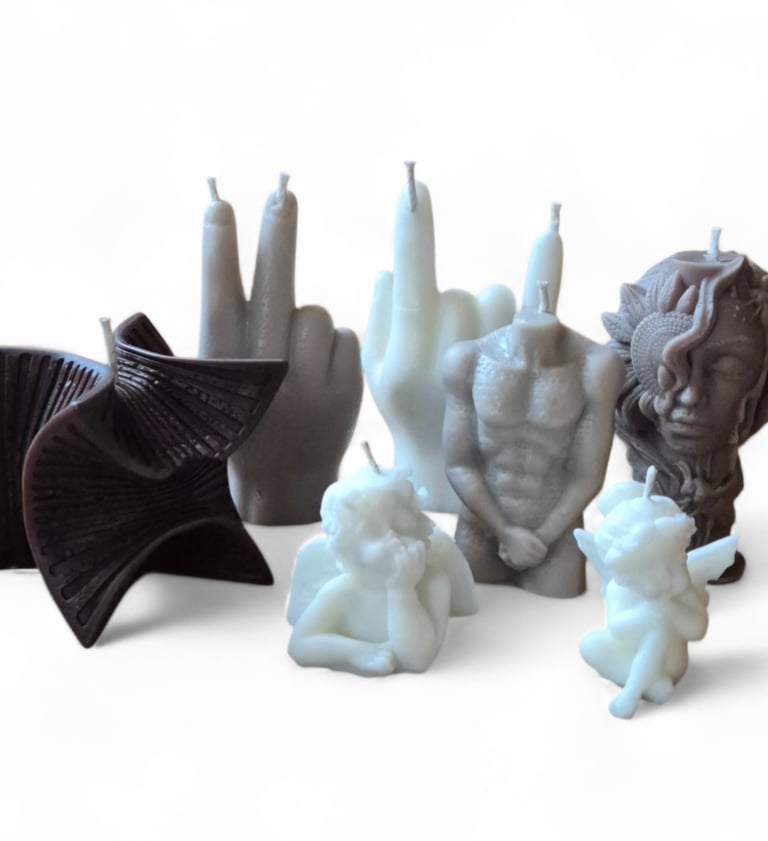 forminės sojų vaško žvakės