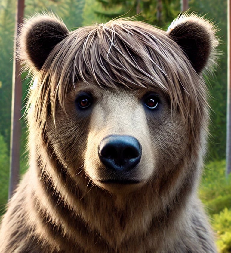 Ours Indien avec cheveux