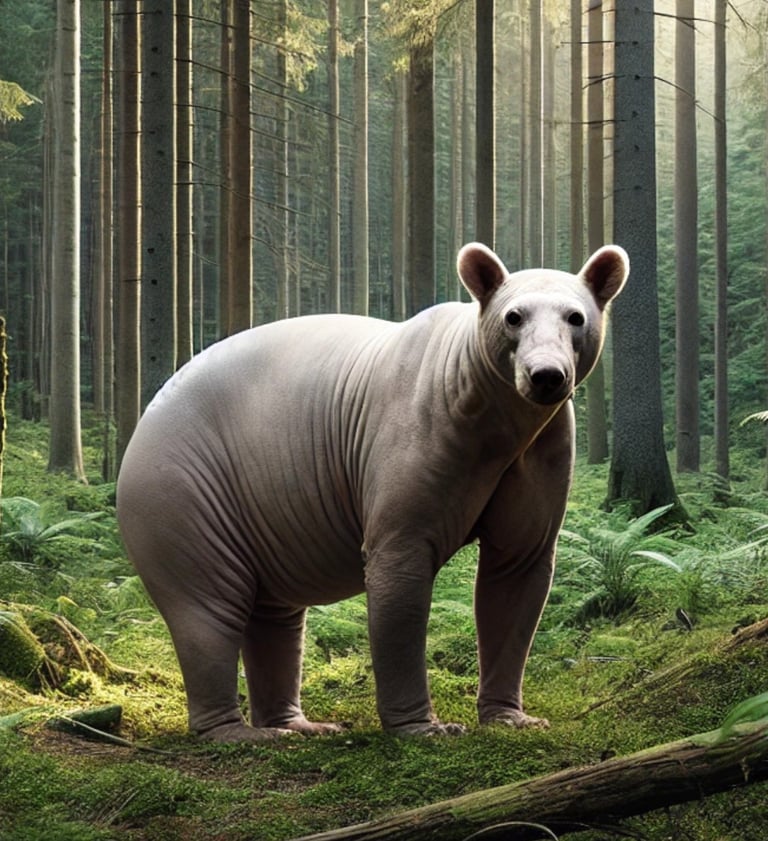 Ours Indien sans poils suite à un drame écologique