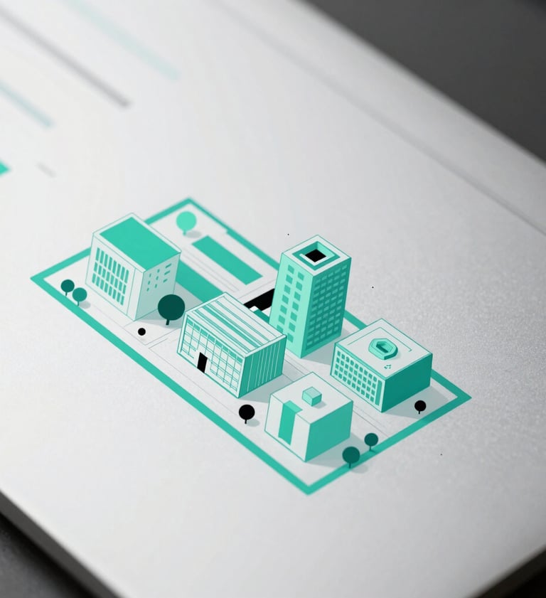 A professional and modern digital architecture diagram, presented with minimalist elegance. Clean lines in tropical teal and black on a platinum surface. Sophisticated and clear composition.