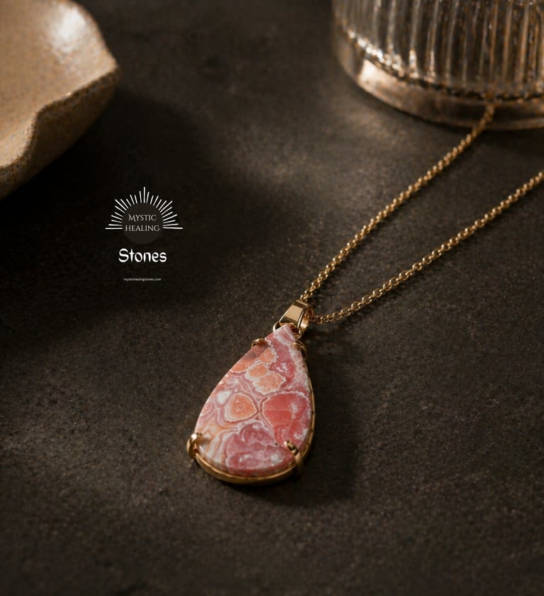 A Rhodochrosite pendant necklace