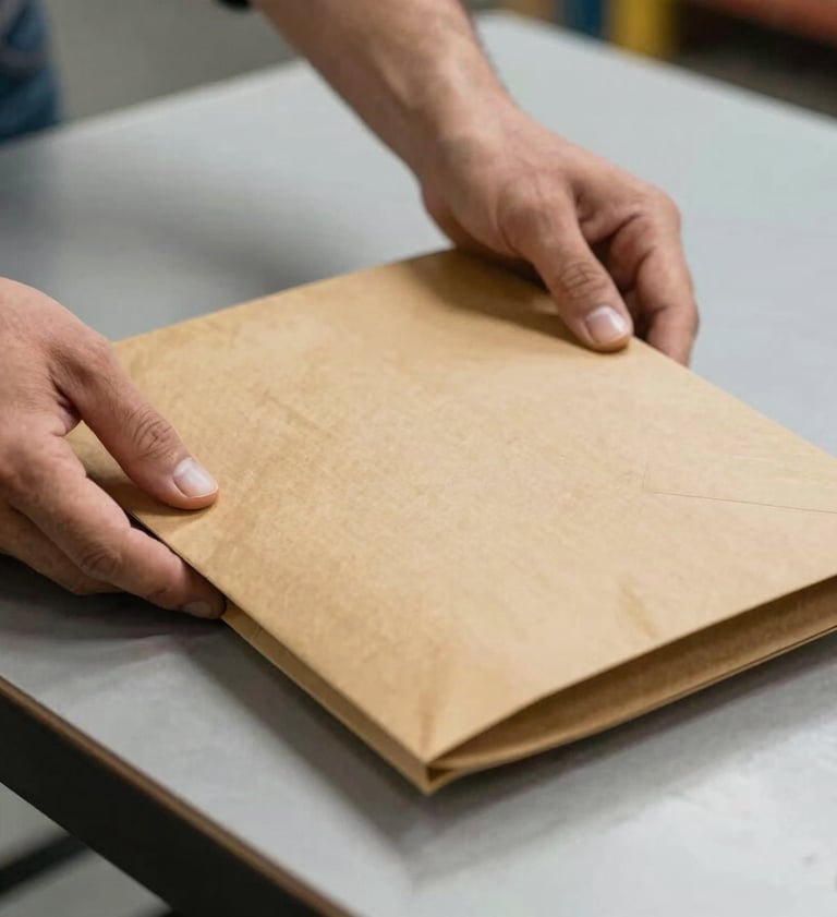 M-shaped paper bags for warehouse packing