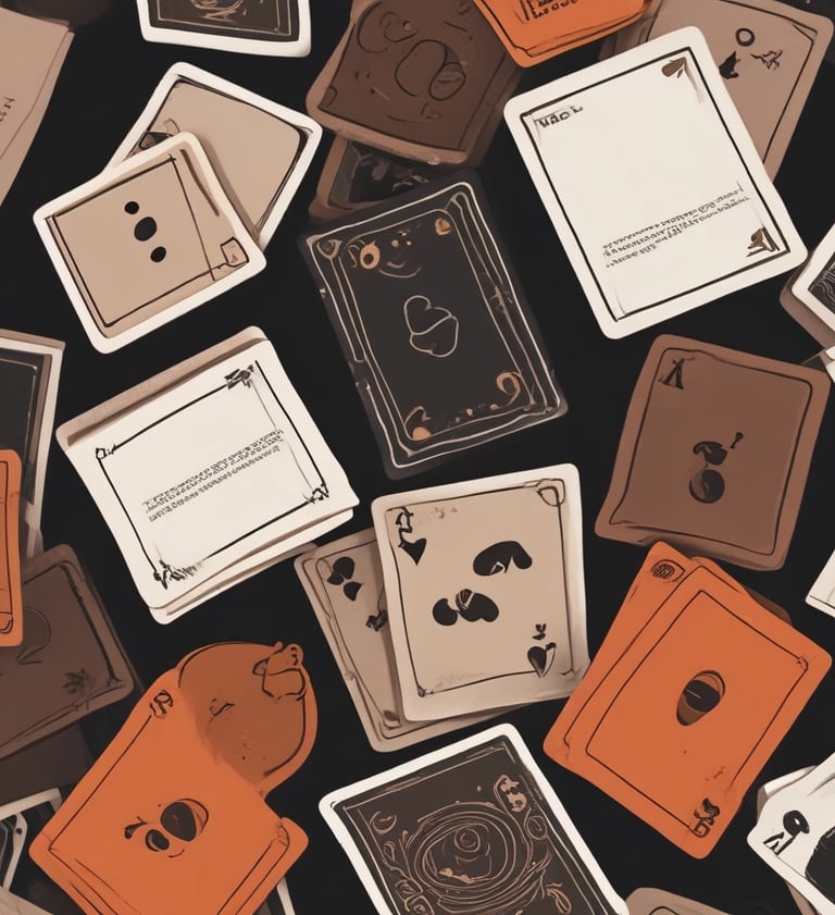 A cozy game night scene with friends laughing around a table playing cards.