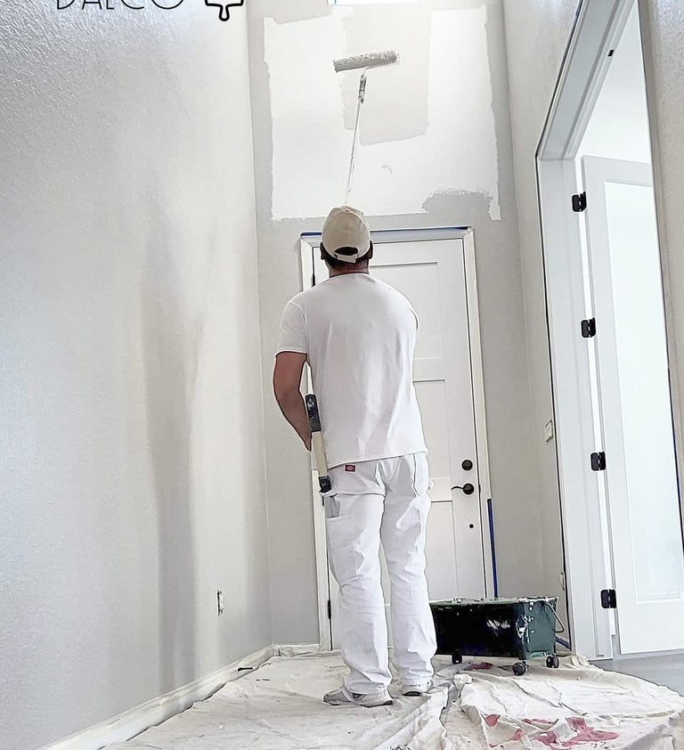 interior house painter painting wall - daeco painting employee