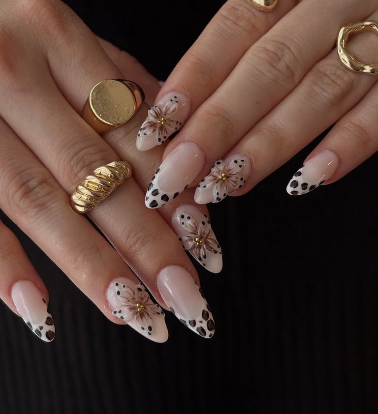 a woman's hands with a manicured manicured manicured manicured mani