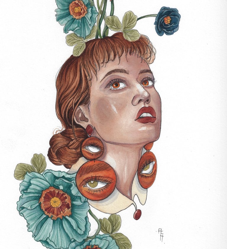 girl with flowers