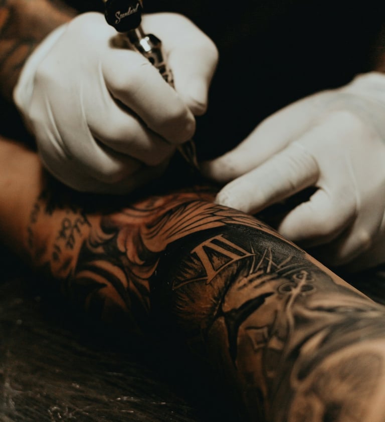 A person with a tattoo on their arm