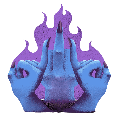 abtract art of hands doing a finger