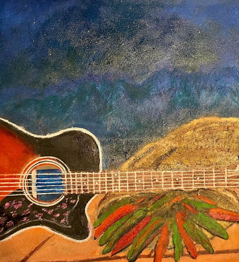 Guitar by New Mexico Artist John Dick-Peddie