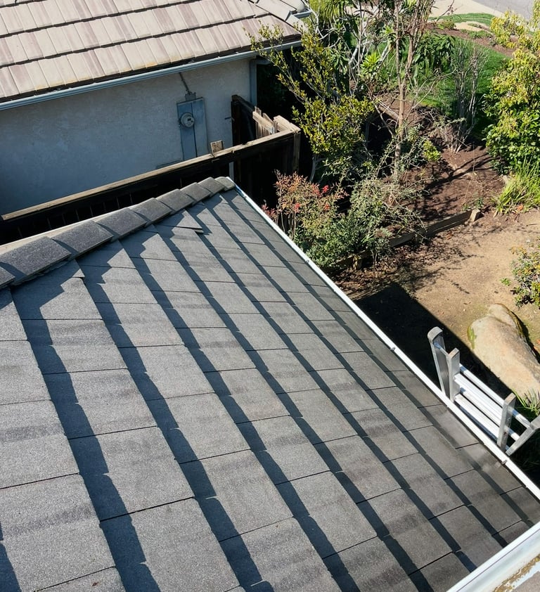 after pic of pressure washed roof