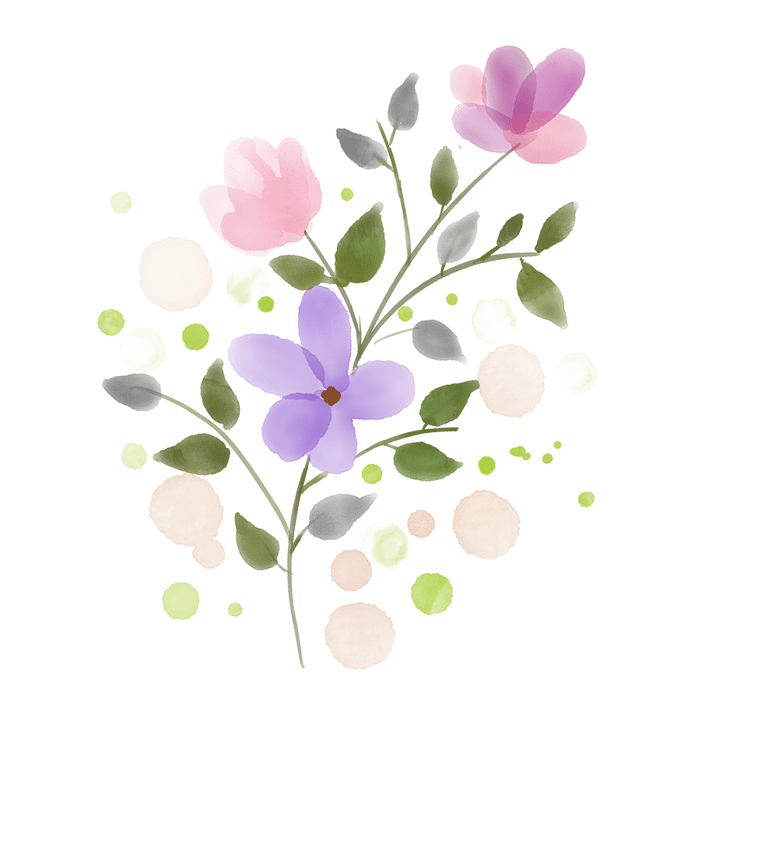 a watercolor painting of pastel colored flowers 