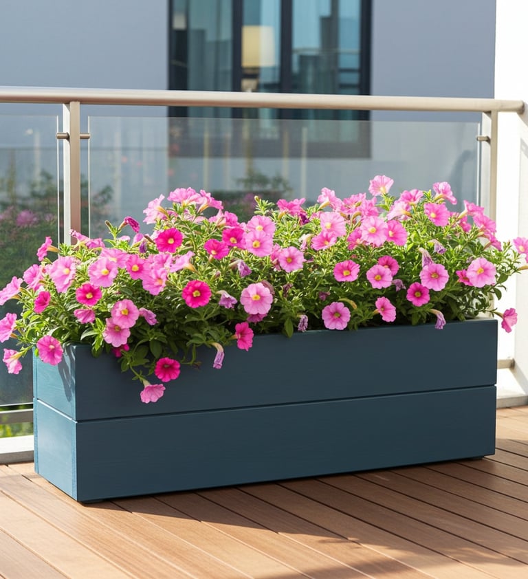 window flower planter box bespoke size handmade painted in colour